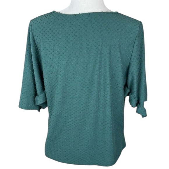 Anthropologie W5 Green Short Sleeve Blouse Size Large - Picture 4 of 9